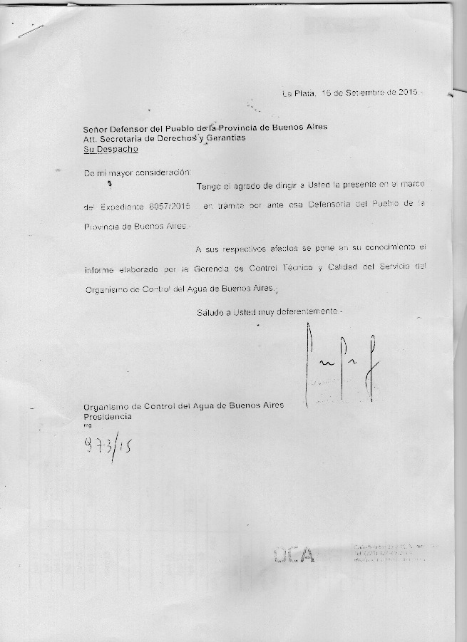 Respuesta del OCABA ante la contaminación del agua