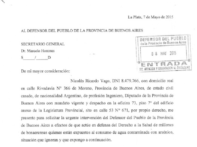 Arsénico en la Provincia de Buenos Aires